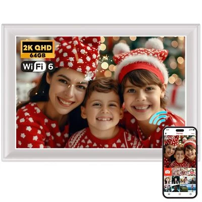 64GB 2K Digital Photo Frame,WiFi6 Digital Picture Frame 100% sRGB 10.5 Inch 1... - Image 1 of 4