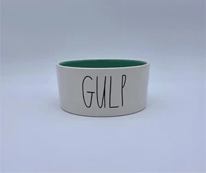 Rae Dunn Artisan Collection by Magenta “Gulp” 6” Pet Bowl Green Interior - Picture 1 of 7