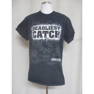 GILDAN Black Short Sleeve Graphic Deadliest Catch Alaska T Shirt sz M Unisex - Picture 1 of 6