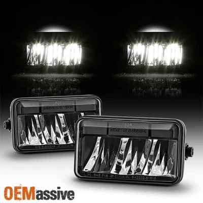 Fit  2015 2016 2017 2018 Ford F150 Pickup Black LED Bumper Fog Lights Pair 15-18 - Image 1 of 4