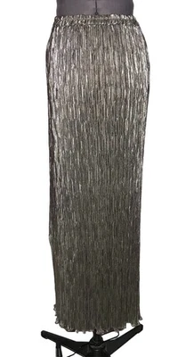 Винтажный 90-х Patra металлический плиссированные юбки Gunmetal серебро черный макси вечерняя одежда W-31 - Изображение 1 из 4