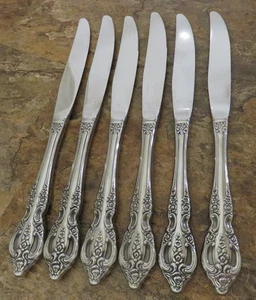 Oneida Pembrooke Renoir Set di 6 Coltelli da Pranzo SSS Posate Inox Lotto N - Foto 1 di 5