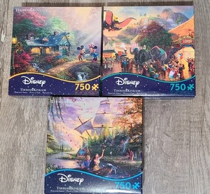 750 Piece Puzzle LOT Thomas Kinkade Dumbo, Pocahontas & Sweetheart Bridge 2017 - Picture 1 of 4