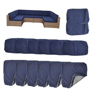 Paquete de 14 fundas de cojín de exterior para 25,6 x 25,6 x 4 pulgadas (paquete de 14) azul marino Foto 1 de 4