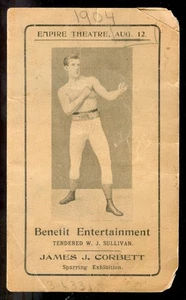 1904 James J. Corbett Boxing Program Canada Exhibition HOF Heavyweight Champion - Picture 1 of 12