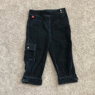 Guess Jeans Black Corduroy Cargo Capri Pants Womens 28 - Image 1 of 4