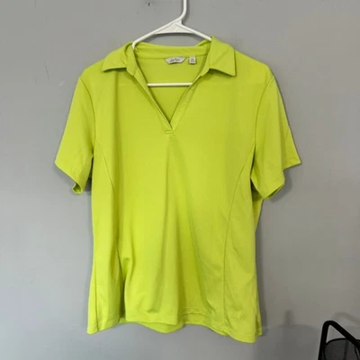 Camisa polo de golf para mujer Lady Hagen amarillo brillante verde talla XL mangas cortas Foto 1 de 4