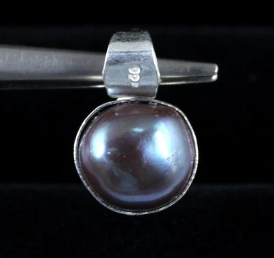 6.50 Ct Natural Tahitian Black South Sea Pearl 10 x 9 mm Round Gemstone Pendant - Image 1 of 4