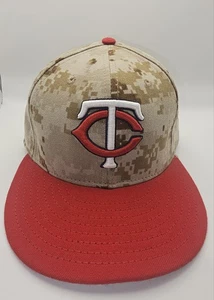 Minnesota Twins Digital Camo  Embroidered Official OnField Cap Hat 7 3/8 Fitted - Picture 1 of 7