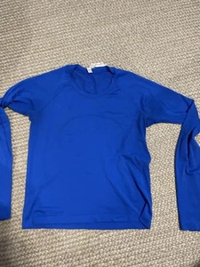 Camiseta Top Lululemon Run Swiftly Tech Manga Larga Azul Talla 8 - Imagen 1 de 3