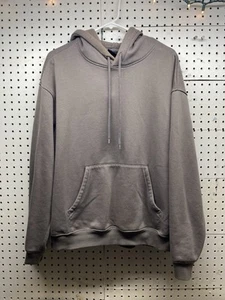 Men’s H&M Medium Gray Hoodie M Loose Fit Fleece Hooded Pullover Sweatshirt - Picture 1 of 4