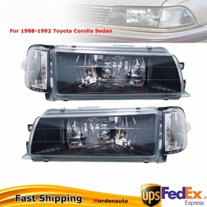 For 1988-1992 Toyota Corolla Sedan Headlight Lamp+Corner Light LH+RH Pair US - Picture 1 of 14