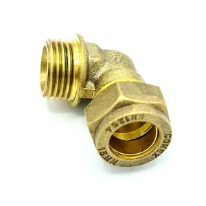 G1/2 Male x 15mm Pipe Elbow Compression Fitting Connector - Picture 1 of 2