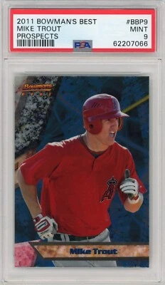 Tarjeta de novato Bowmans Best Mike Trout #BBP9 Prospects RC 2011 PSA 9 como nueva Foto 1 de 2