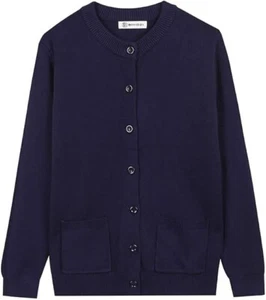 Bimozi Women's Blue Button Down Cardigan Sweater Med Weight Long Sleeve SZ XL - Picture 1 of 6
