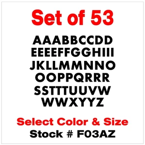 ABC LETTERS Vinyl Sticker Decals Outdoor Quality Many Uses Set of 53 STK#F03 AZ - Picture 1 of 11