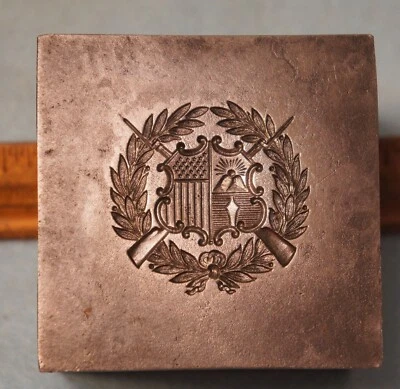 Antigua insignia de tapa de la Guardia Nacional de Nueva York NYNG TROQUEL ESTAMPADO DE ACERO CGX264 Foto 1 de 3