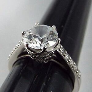Victoria Wieck sterling silver round cut engagement ring sz 8