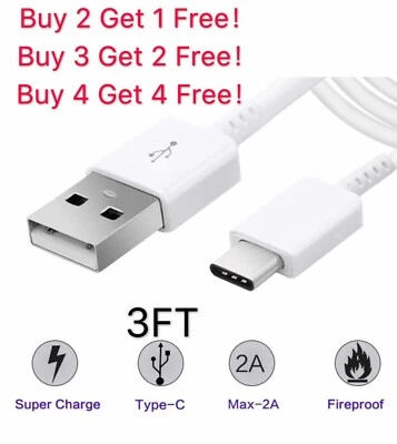 For LG Stylo 4 V40 G8 G7 Q7+ ThinQ V30S V20 G6+ G5 USB Type C Fast Charger Cable - Image 1 of 3