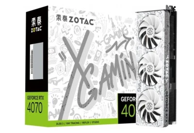 ZOTAC GeForce RTX 4070-12GB X-GAMING OC Opal White GDDR6X Graphics card - Image 1 of 4