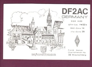 Tarjeta de radio vintage QSL Alemania DF2AC Frank Henze Braunschweig 31 de mayo de 1979 - Imagen 1 de 2