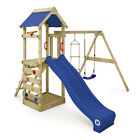 WICKEY FreeFlyer - Wooden climbing frame - Swing set with slide and sandpit