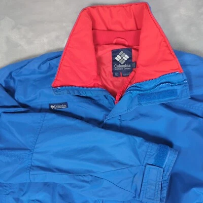 Vintage Columbia Jacket Mens XL Blue Zip Pockets 2 in 1 Windbreaker Bugaboo 90s - Image 1 of 4