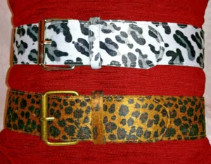 Damen-Gürtel, Animal Print Leopard, Kunst Leder und Kunstfell, Fell-Imitat,breit - Picture 1 of 9