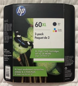 HP 60XL Black & Tri-Color Combo Pack D8J61BN - CC641WN & CC644WN Nowe pakiety folii - Zdjęcie 1 z 14