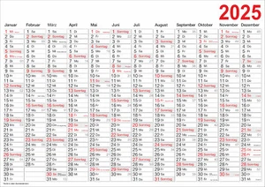 Calendario da parete wall planner 2025 - tutte le misure fino a XXL con o senza laminazione! - Foto 1 di 1