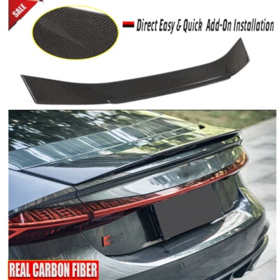 FOR Audi A7 S7 RS7 2019-2021 Real Carbon Rear Trunk Spoiler Boot Wing Lip — 第 1/4 张图片