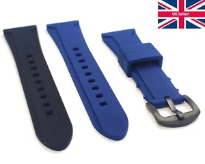 Correa de reloj de goma de silicona premium con hebilla negra de repuesto 22 mm 24 mm 26 mm - Imagen 1 de 13
