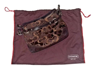Coach Chelsea Hobo Signature Brown Turn-Lock Purse Handbag G06J-10143 Dust Bag - Picture 1 of 7