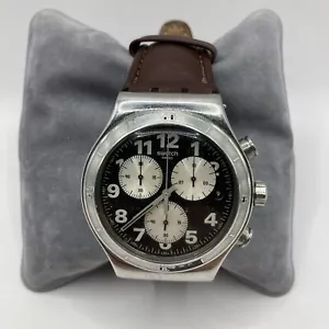 SWATCH IRONY YVS400 CHRONO INVERSE PANDA BROWNED Not Tested - Foto 1 di 4