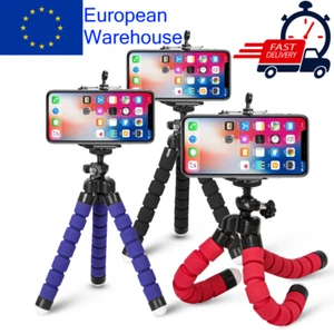 Trípode universal para teléfono esponja flexible pulpo con clip de soporte de teléfono Reino Unido - Imagen 1 de 12