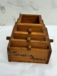 Holz Messbecher Handarbeit Akerne Portugal 4er Set - Bild 1 von 13