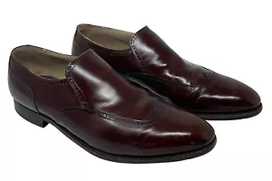 Johnston Murphy Aristocraft-Men's Size 12-Wingtip Slip-On Brown Dress Shoe - Picture 1 of 12