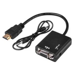 1080P HDTV vers VGA Audio Jack Video Convertisseur Adaptateur Câble PC TV Noir - Afbeelding 1 van 3