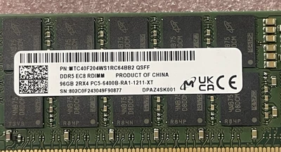 MEMORIA DE SERVIDOR MICRON 96GB 2RX4 PC5-6400B DDR5 MTC40F204WS1RC64BB2 Foto 1 de 2