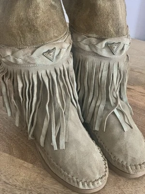 Free People X Karma Of Charme Desert Nights Leather Artisan Moccasin Boots UK3 - Photo 1/4