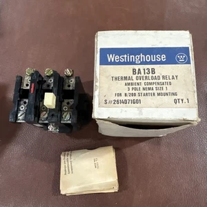 Westinghouse BA13B thermal overload relay 3 pole size 1 for B200 starter - Picture 1 of 11