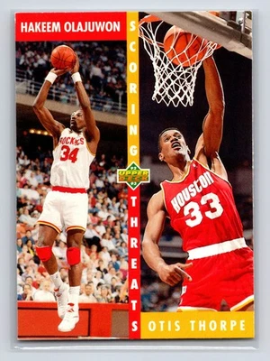1992-93 Upper Deck - Scoring Threats Hakeem Olajuwon, Otis Thorpe #501 - Image 1 of 2