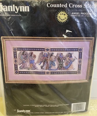 NEW/Vtg. 1992 Janlynn ANGEL PROCESSION Cross Stitch Kit 112-57 - Image 1 of 4