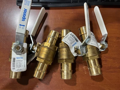 UPONOR * # LFC4821515 **** 1-1/2" PROPEX X PROPEX PUERTO COMPLETO * LOTE DE 4 VÁLVULAS Foto 1 de 4