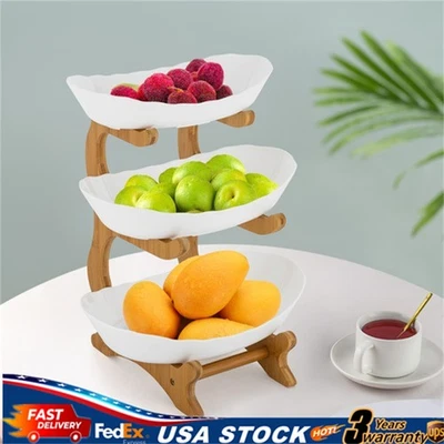 3层供应碗带托盘小吃甜点蛋糕架水果碗用于派对 — 第 1/4 张图片
