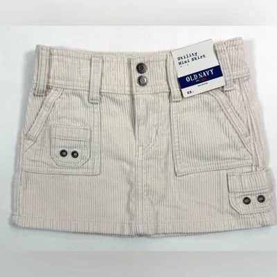 OLD NAVY Girls Corduroy Utility Mini Skirt XS 5 Reissue 90s Y2k Carpenter Retro - Image 1 of 4