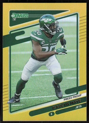 2021 Donruss Press Proof GOLD #44 Marcus Maye   - FREE SHIPPING - Image 1 of 2
