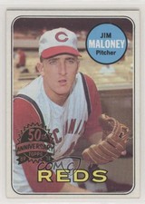 2018 Topps Heritage 1969 Buybacks Jim Maloney (50th Anniversary Logo on Left)