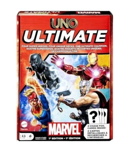 Uno Ultimate Marvel - Card Game 1st Edition w/ 4 Chase Foil Cards - Mattel Games - Picture 1 of 1