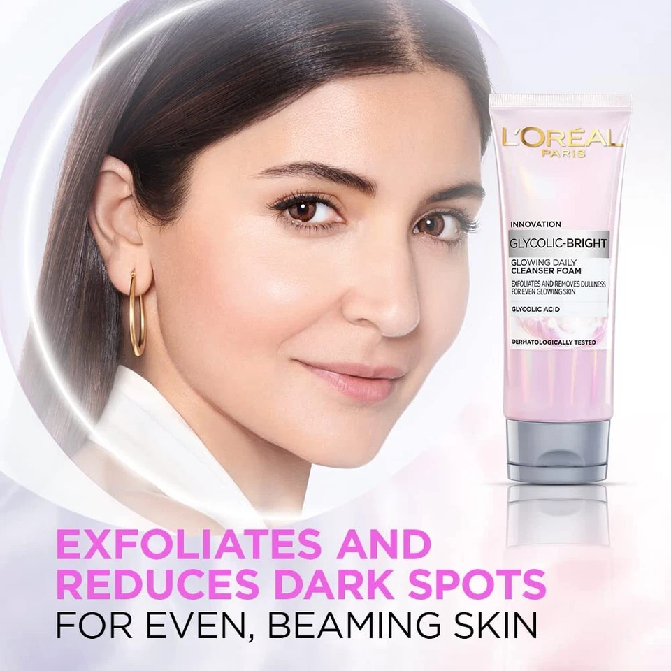 L'Oréal Paris Glycolic Bright Daily Foaming Face Cleanser, 50m for Dull Skin — 第 1/4 张图片
